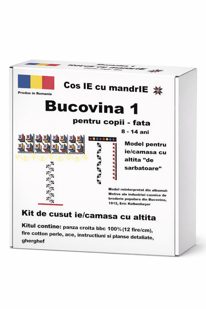 Model broderie ie tradițională fata copil Bucovina 1