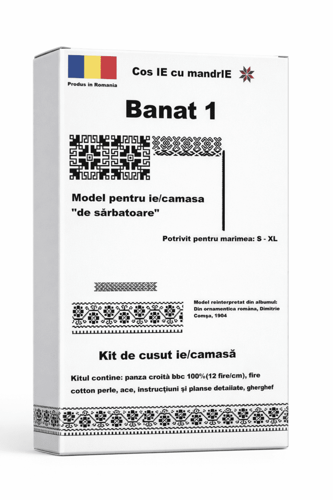Kit broderie ie tradițională Banat 1 din bumbac