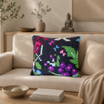 perna decorativa taraneasca din macat/velinta 45/50 cm